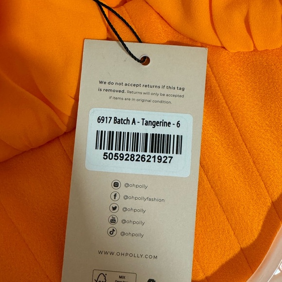 Oh Polly Perrine Corset Frill Skirt Maxi Dress in Tangerine Size 2 - Picture 11 of 14